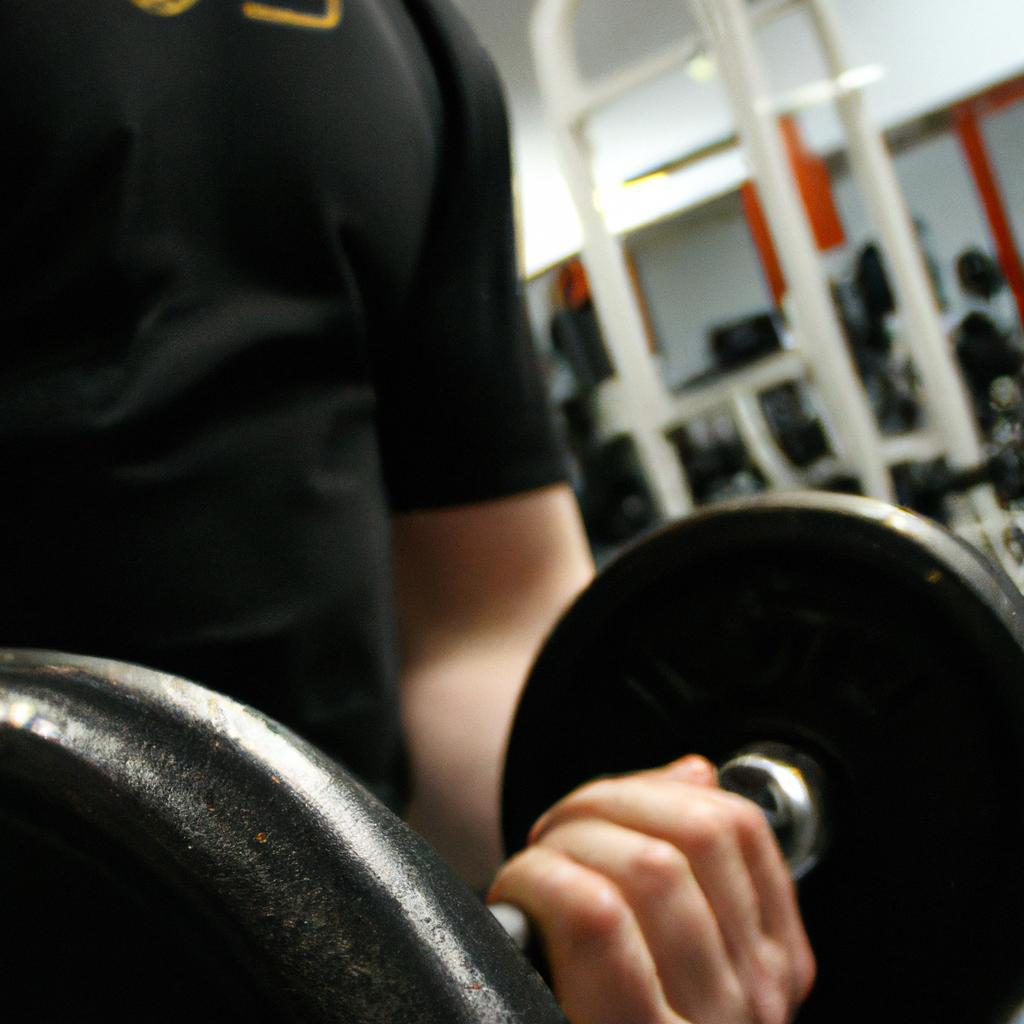 Person lifting weights in gym